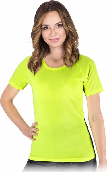 R.E.I.S. TS-EVORA - T-shirt damski z siateczki doskonała wentylacja idalny dla sportowców dzianina 100% poliester 130-135 g/m2 okrągły dekolt - żółty. Żółte koszulki sportowe damskie R.E.I.S., m, bez wzorów, z dzianiny, bez kołnierzyka, bez ramiączek. Za 10.83 zł.