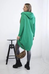 Bluza z długim tyłem i kapturem jasno zielona. Zielone bluzy damskie KESI, l, bez wzorów, z bawełny. Za 229.98 zł.