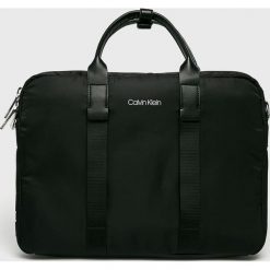 Calvin Klein - Torba. Czarne torby na laptopa męskie Calvin Klein, w paski, z materiału. Za 649.90 zł.
