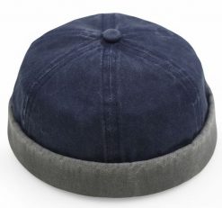 Czapka Dokerka, Granatowa, Szara Wiosenno-Letnia, Jesienna, Hipsterska. Niebieskie czapki i kapelusze męskie Pako Jeans, na jesień, bez wzorów, z bawełny. Za 49.00 zł.