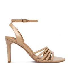 Sandały JENNY. Brązowe sandały damskie Jenny, bez wzorów, bez obcasa, na szpilce, bez zapięcia. Za 129.99 zł.