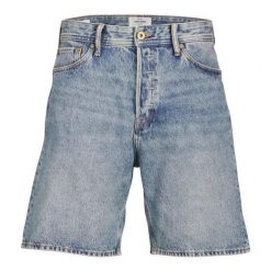 Krótka kurtka Jack & Jones Alex niebieski denim. Niebieskie spodnie sportowe męskie Jack&Jones, bez wzorów, z denimu. Za 190.35 zł.