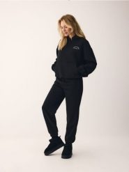 Bluza oversize z kapturem - czarny. Czarne bluzy damskie Reserved, l, bez wzorów, z bawełny, z kapturem. Za 119.99 zł.