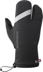 Rękawiczki kolarskie WINDSTOPPER Primaloft 2X2 Gloves. Czarne rękawiczki męskie Shimano, na zimę, bez wzorów, z elastanu. Za 294.80 zł.