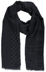 Lekki Szalik Wiosenno-Jesienny - Teer - Czarno-Grafitowy. Czarne szaliki męskie Teer, na jesień, bez wzorów, z materiału. Za 45.00 zł.