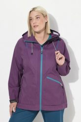 Damskie Kurtka funkcyjna wodoodporna dwukierunkowy zamek błyskawiczny odblask. Fioletowe kurtki damskie Ulla Popken, plus size, bez wzorów, z materiału, bez kaptura. Za 739.99 zł.
