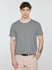 Koszulka męska w paski czarna Oler 906. Czarne t-shirty męskie Big Star, na lato, l, z aplikacjami, z dzianiny, klasyczne, bez kołnierzyka. Za 99.99 zł.