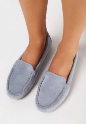 Jasnoniebieskie Mokasyny o Klasycznym Fasonie z Przeszyciem Elisame. Niebieskie mokasyny damskie Born2be, klasyczne. Za 84.99 zł.