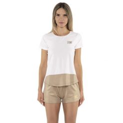 Koszulka z bawełna na co dzień na siłownię. Białe koszulki sportowe damskie LEONE 1947 APPAREL, bez wzorów, z bawełny, na fitness i siłownię. W wyprzedaży za 96.83 zł.
