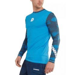 Lycra męska Fundango Manado z długim rękawem. Niebieskie koszulki sportowe męskie Fundango, m, bez wzorów, z lycry, bez kołnierzyka, bez ramiączek, żeglarskie. Za 146.00 zł.