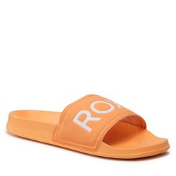 Klapki Roxy. Brązowe klapki damskie Roxy, bez wzorów, sportowe, bez obcasa. Za 79.99 zł.