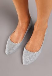 Srebrne Balerinki Nesonice. Szare baleriny damskie Born2be, bez wzorów, eleganckie, bez obcasa, na płaskiej podeszwie. Za 69.99 zł.