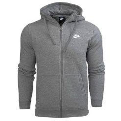 Bluza męska sportowa Nike Sportswear Club Fleece rozpinana z kapturem. Szare bluzy sportowe męskie Nike, m, bez wzorów, z kapturem. Za 189.00 zł.