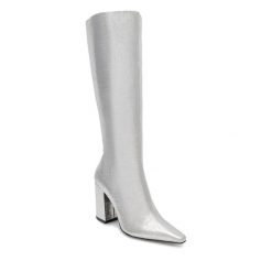 Kozaki Nine West. Szare kozaki damskie Nine West, bez obcasa, na słupku. Za 329.99 zł.