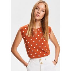 T-shirt w kropki - Żółty. T-shirty damskie marki Reserved. Za 29.99 zł.