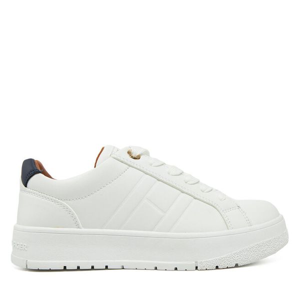 Sneakersy Tommy Hilfiger. Białe trampki i tenisówki chłopięce Tommy Hilfiger, bez wzorów, bez zapięcia. Za 209.99 zł.