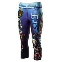 Legginsy sportowe damskie EXTREME HOBBY SKULL 2 3/4. Niebieskie bielizna termoaktywna damska EXTREME HOBBY, s, bez wzorów, z elastanu, na fitness i siłownię. Za 179.00 zł.