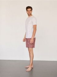 Dwuczęściowa piżama z bawełny - jasnoszary. Szare piżamy męskie Reserved, l, bez wzorów, z bawełny, bez ramiączek. W wyprzedaży za 55.99 zł.