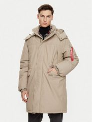 Alpha Industries Parka 148124 Brązowy Regular Fit. Brązowe parki męskie Alpha Industries, m, bez wzorów, z bawełny, bez kaptura. Za 959.99 zł.