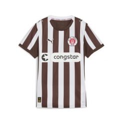 Damska koszulka domowa FC St. Pauli 25/26 PUMA Espresso Brown White. Białe koszulki sportowe damskie Puma, s, bez wzorów, bez kołnierzyka, bez ramiączek, do piłki nożnej. Za 399.00 zł.