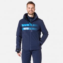 Kurtka narciarska męska Rossignol Course Jkt. Niebieskie kurtki męskie Rossignol, na zimę, m, bez wzorów, sportowe, bez kaptura. W wyprzedaży za 1,279.00 zł.