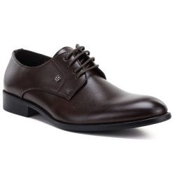 Półbuty męskie wizytowe brązowe Unisoft 6795. Brązowe eleganckie półbuty Unisoft, ze skóry ekologicznej, klasyczne, bez zapięcia. Za 189.99 zł.