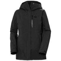 Damska kurtka narciarska z kapturem Helly Hansen Snowplay. Czarne kurtki damskie Helly Hansen, bez wzorów, z kapturem, narciarskie. Za 1,375.00 zł.