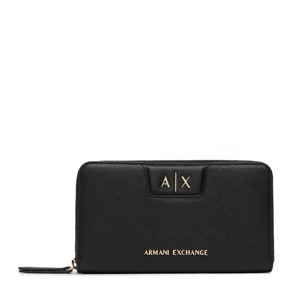 Portfel Armani Exchange. Czarne portfele damskie Armani Exchange, bez wzorów. Za 404.99 zł.