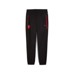 Spodnie treningowe AC Milan Woven 2025/26. Czarne spodnie sportowe męskie Puma, m, bez wzorów, z materiału, na fitness i siłownię. Za 309.20 zł.