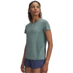 Damska koszulka Vanish Seamless (Zielona/Biała). Białe t-shirty damskie Under Armour, l, bez wzorów, z materiału, bez kołnierzyka. Za 205.40 zł.