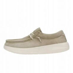 HeyDude Męskie Buty Mokasyny Wsuwane Zamszowe Wally Comf Suede 46. Brązowe mokasyny męskie Hey dude, z materiału. Za 289.00 zł.