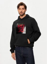 Hugo Bluza Deseqino 50521506 Czarny Relaxed Fit. Czarne bluzy męskie Hugo, m, bez wzorów, z bawełny, bez kaptura. Za 449.99 zł.