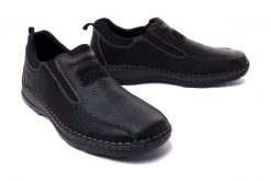RIEKER 05363-00 black, półbuty/mokasyny męskie. Czarne mokasyny męskie Rieker, bez zapięcia. Za 355.91 zł.