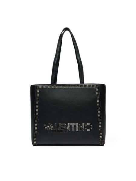 Valentino Torebka Shine VBS8AI01 Czarny. Czarne torebki do ręki damskie Valentino, bez wzorów, ze skóry, bez dodatków. Za 399.99 zł.