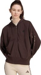 Adidas Bluza damska Seasonal Essentials Animal Print 3-Stripes Full-Zip Hooded brązowa KV9299 XL. Brązowe bluzy damskie Adidas, xl, bez wzorów, bez kaptura. Za 301.31 zł.