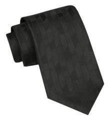 Angelo di Monti - Krawat Męski - Czarny z Geometryczną Fakturą. Czarne krawaty i muchy Angelo di Monti, bez wzorów, z tkaniny, eleganckie. Za 45.00 zł.