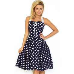 Rockabilly Pin Up Sukienka Granatowa W Białe Kropki Bez Gors. Sukienki damskie marki NUMOCO. Za 139.00 zł.