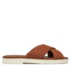 Klapki Toms. Brązowe klapki damskie Toms, bez wzorów, bez obcasa. Za 189.99 zł.
