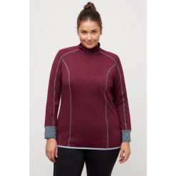Damskie Koszulka stójka na suwak Slim Fit długi rękaw otwór na kciuk. Czerwone t-shirty damskie Ulla Popken, plus size, bez wzorów, z elastanu, bez kołnierzyka. Za 225.99 zł.