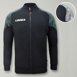 Kobieta Biegowa Kurtka Lekka Oddychająca Czarna-Zielona Tiffany. Czarne kurtki sportowe damskie Legea, xs, bez wzorów, z materiału, bez kaptura, do biegania. Za 136.00 zł.