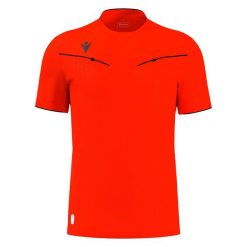 Koszulka sędziowska Macron Ponnet Eco. Czerwone koszulki sportowe męskie Macron, s, bez wzorów, z tkaniny, bez kołnierzyka, bez ramiączek, do piłki nożnej. Za 350.00 zł.