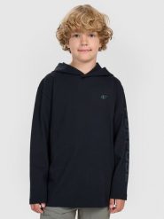 4F Longsleeve regular z nadrukiem chłopięcy - czarny 152 (11-12 lat). Czarne t-shirty dla chłopców 4f, bez wzorów, bez ramiączek. Za 79.99 zł.