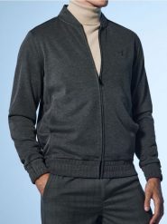 Bluza bomber z haftem - czarny. Czarne bluzy męskie Sinsay, l, bez wzorów, bez kaptura. Za 69.99 zł.