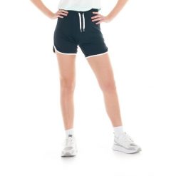 Czarno-białe spodenki damskie. Czarne obuwie sportowe damskie LEONE 1947 APPAREL, bez wzorów, z tkaniny, na fitness i siłownię. W wyprzedaży za 111.80 zł.