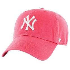 Czapka z daszkiem męska New York Yankees Clean Up Cap. Czerwone czapki i kapelusze męskie 47 Brand, bez wzorów, z bawełny. Za 99.99 zł.