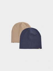 4F Czapka beanie dwustronna dziecięca - beżowa Uniwersalny. Brązowe buty zimowe dziewczęce 4f, z aplikacjami, z bawełny, bez zapięcia. W wyprzedaży za 19.99 zł.