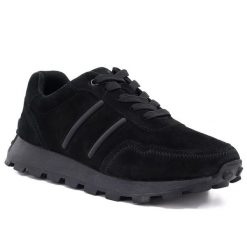 Skórzane półbuty sneakersy platformy czarny S.Barski. Czarne półbuty na co dzień męskie S.BARSKI, ze skóry, bez zapięcia. Za 209.99 zł.