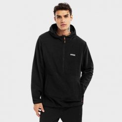 Bluza polarowa z kapturem męska Avoriaz. Czarne bluzy męskie SIROKO, m, bez wzorów, z polaru, z kapturem. Za 254.00 zł.
