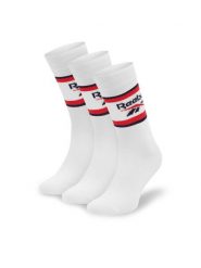 Reebok Skarpety długie R0369-SS24 (3-pack) Biały. Białe skarpety damskie Reebok, bez wzorów, z bawełny. Za 49.99 zł.