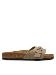 Birkenstock Klapki Oita Braided 1026730 Brązowy. Brązowe klapki damskie Birkenstock, bez wzorów, ze skóry, bez obcasa. Za 579.99 zł.